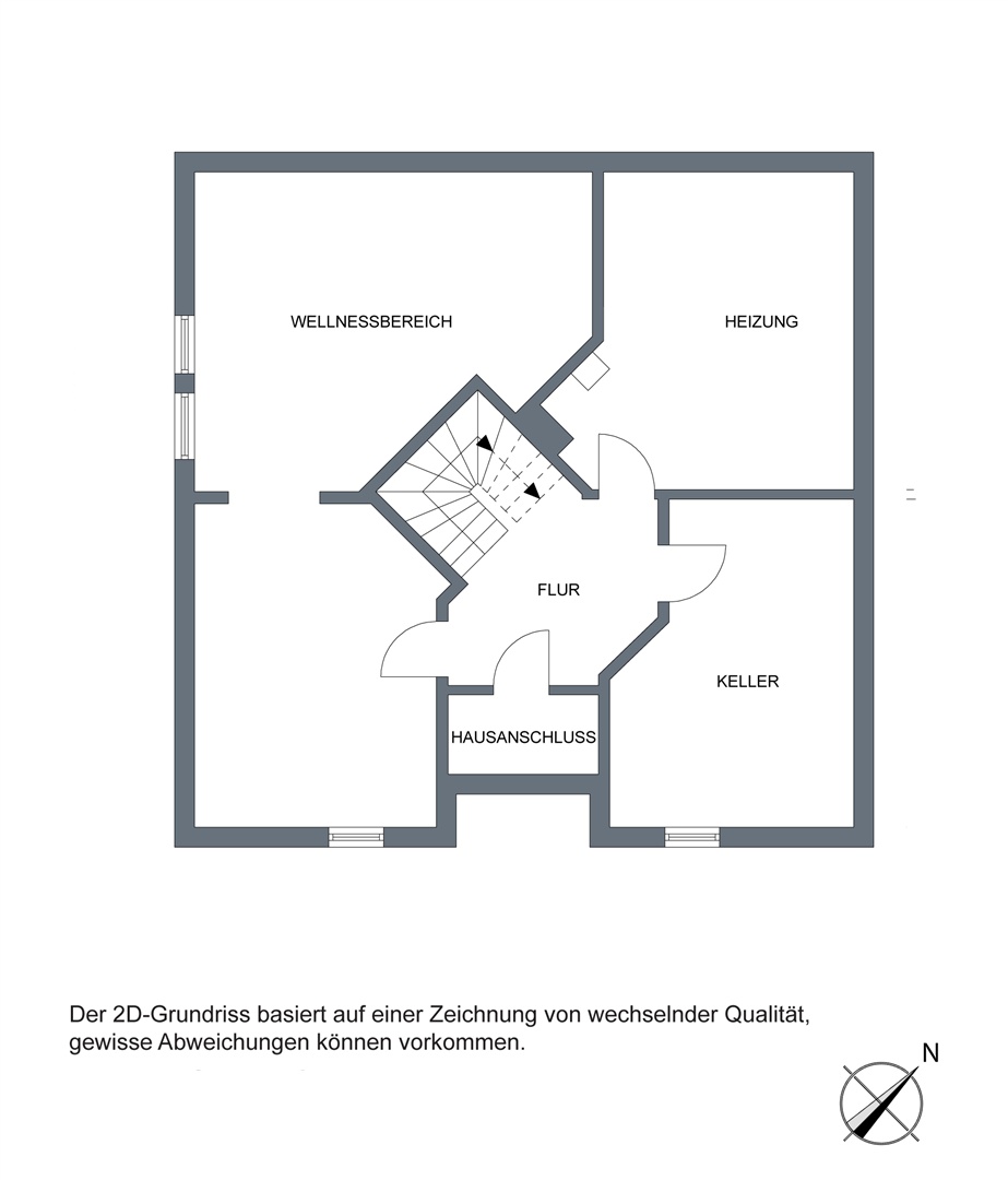 Grundriss vom Keller und Souterrain. - Oliver Reifferscheid - Immobilienmakler Darmstadt