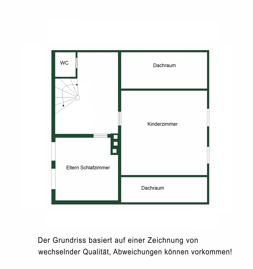Grundriss DG Haupthaus. Ein weiteres Zimmer kann im Spitzboden ausgebaut werden - Oliver Reifferscheid - Immobilienmakler Darmstadt