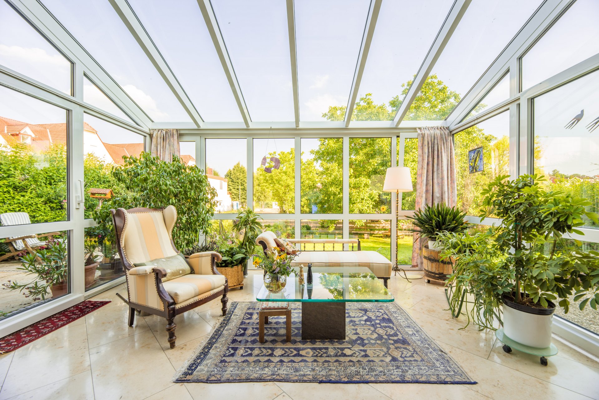Wintergarten mit Blick in den Garten - Oliver Reifferscheid - Immobilienmakler Darmstadt